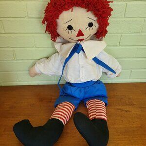 Vintage Large Raggedy Andy Doll Original Clothes Knickerbocker Retro Collectible